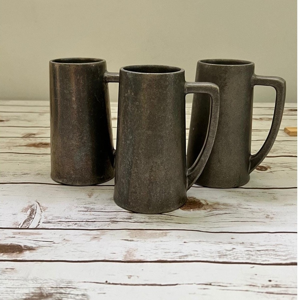 Wilton Armetale Beer Mug Set of 3 Gray RWP Tavern Tankard USA Pewter Style OS